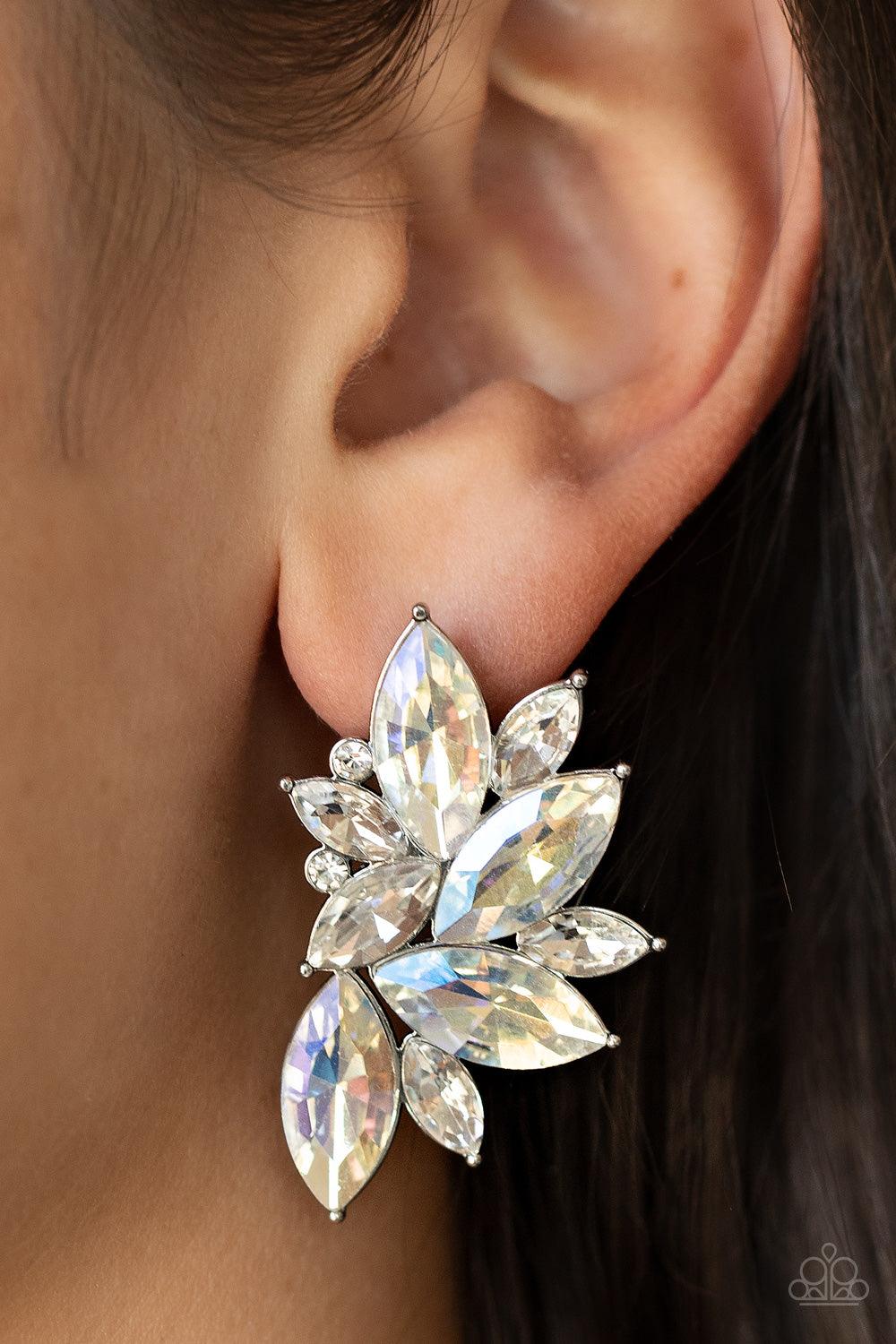 Instant Iridescence White Earrings - Jewelry by Bretta