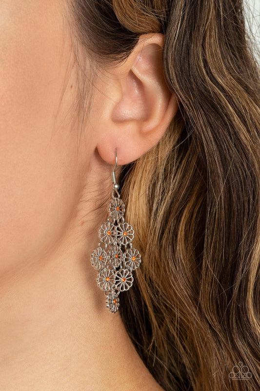 Bustling Blooms Paparazzi Orange Earrings - Jewelry by Bretta