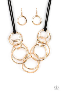 Spiraling Out of COUTURE Gold Necklace - Jewelry By Bretta
