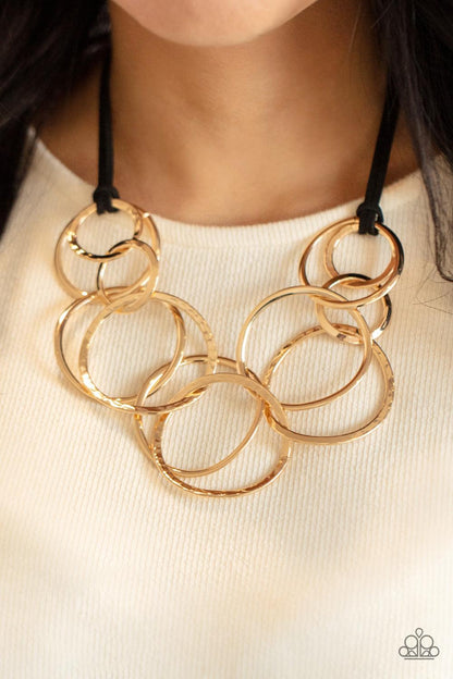 Spiraling Out of COUTURE Gold Necklace - Jewelry By Bretta