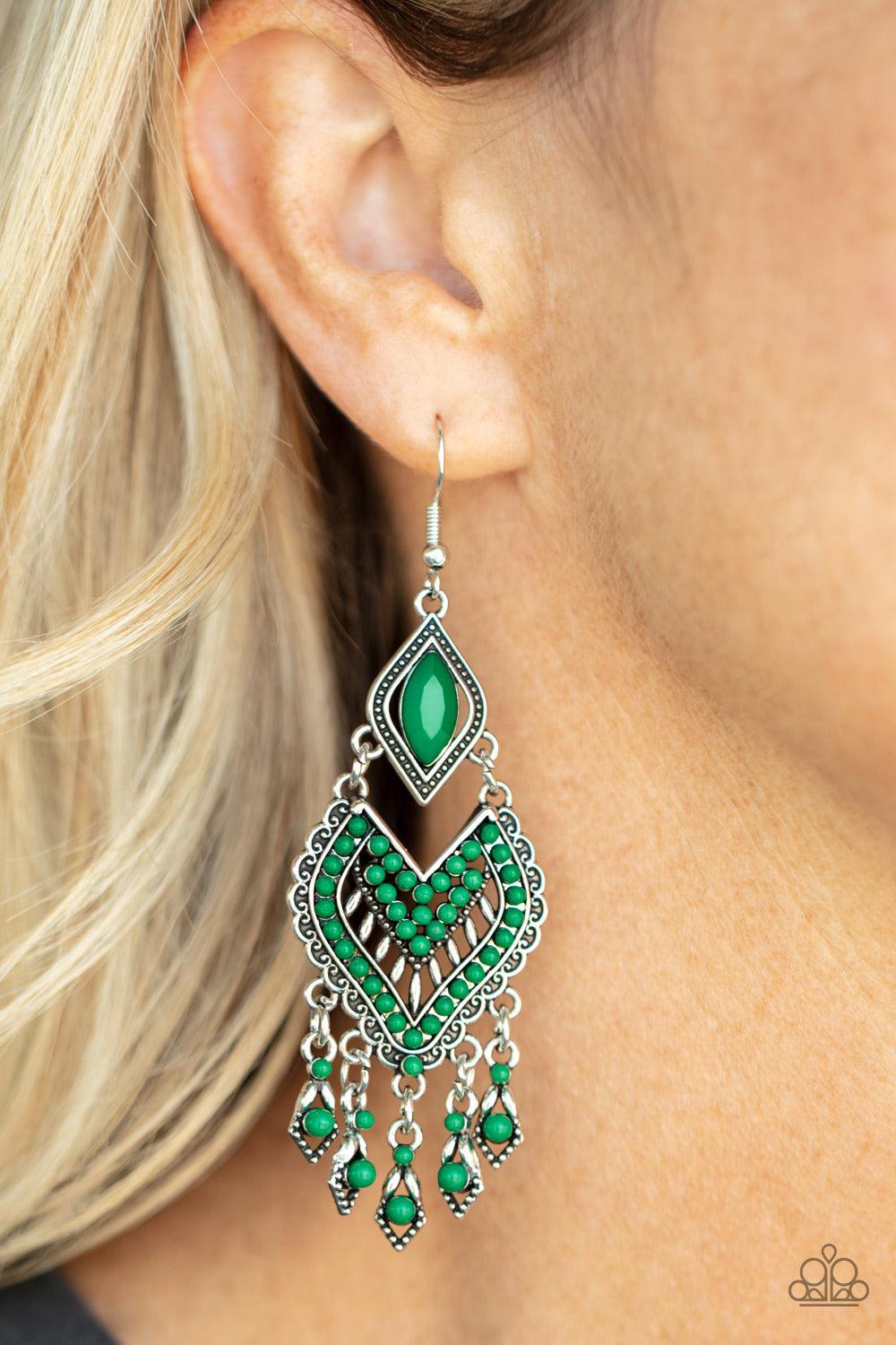 Dearly Debonair Green Earrings - Jewelry by Bretta