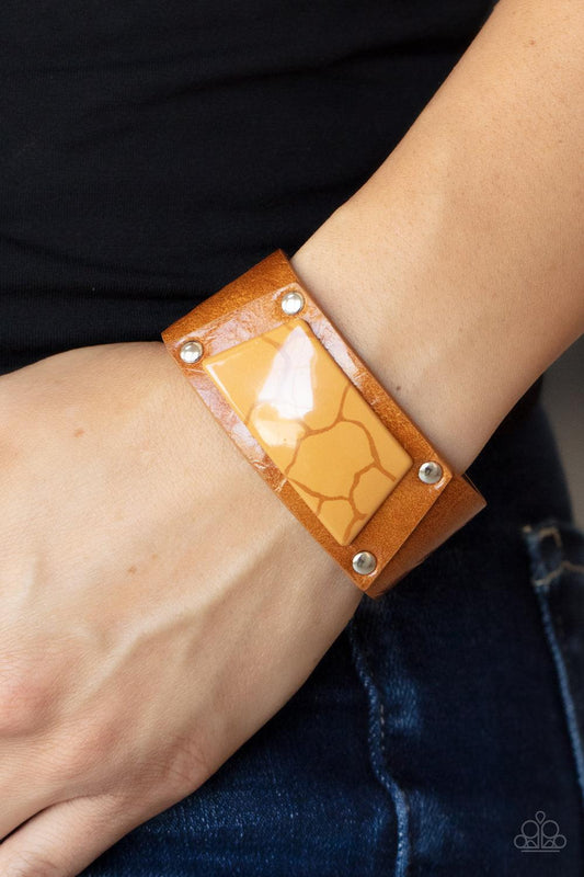 Geo Glamper Brown Bracelet - Jewelry by Bretta