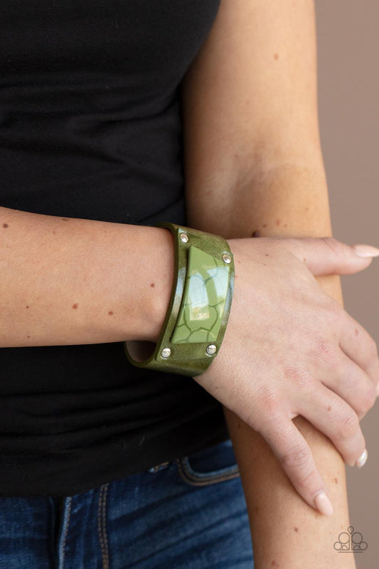 Geo Glamper Green Bracelet - Jewelry by Bretta