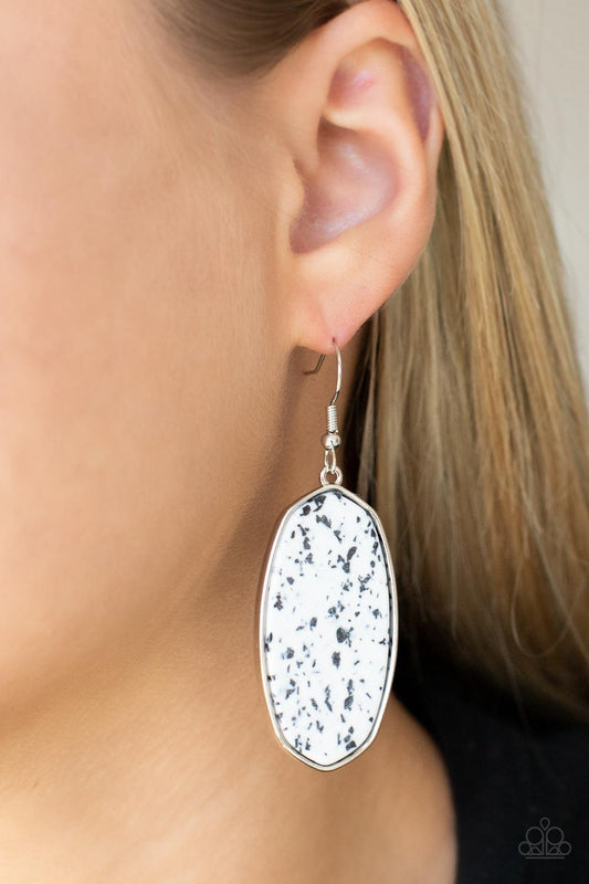 Stone Sculptures White Earrings - Jewelry by Bretta