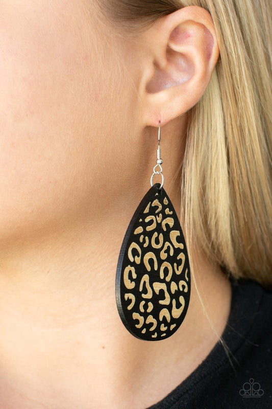 Suburban Jungle Black Earrings - Jewelry by Bretta
