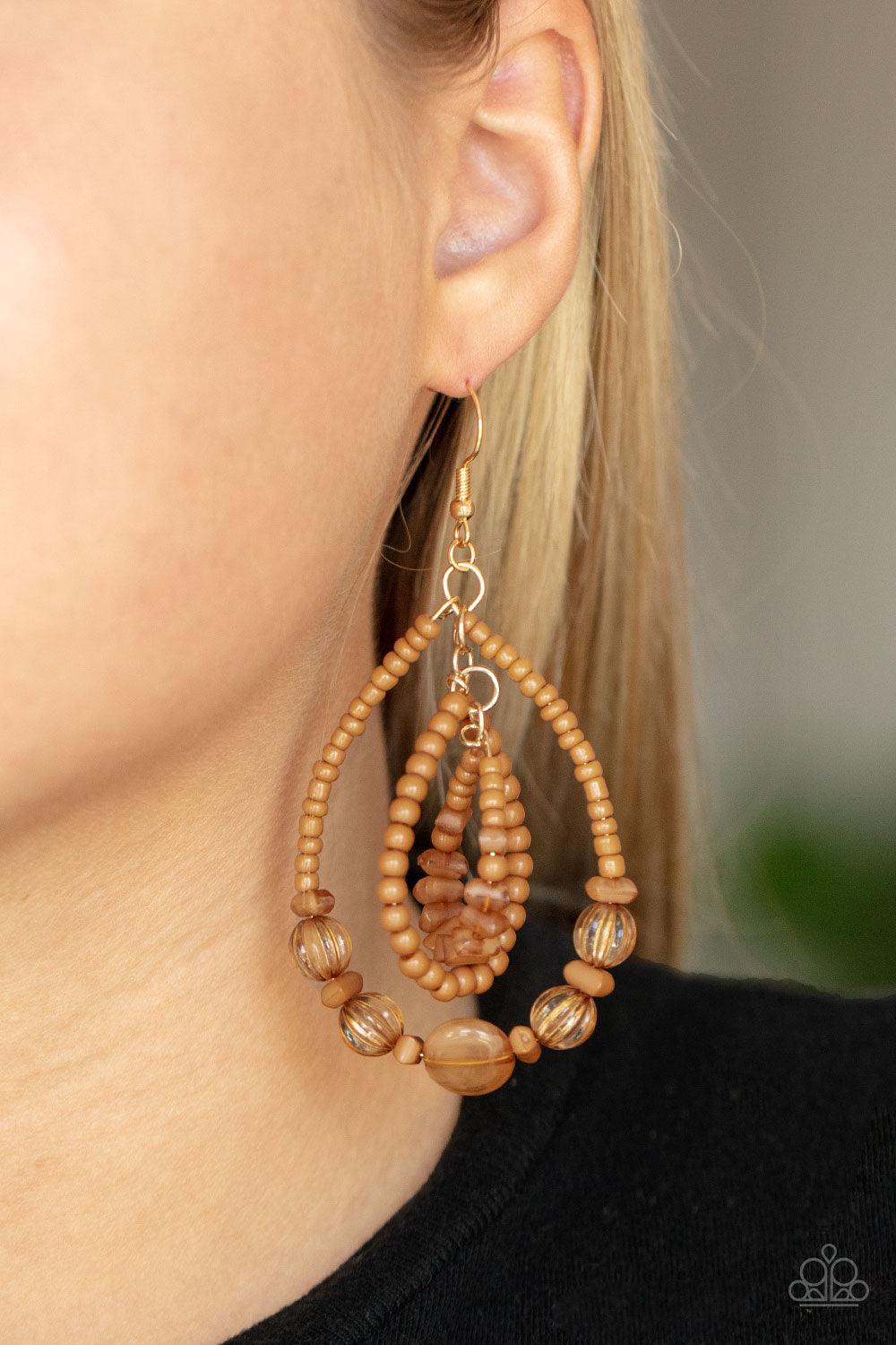Prana Party Brown Earrings - Jewelry by Bretta