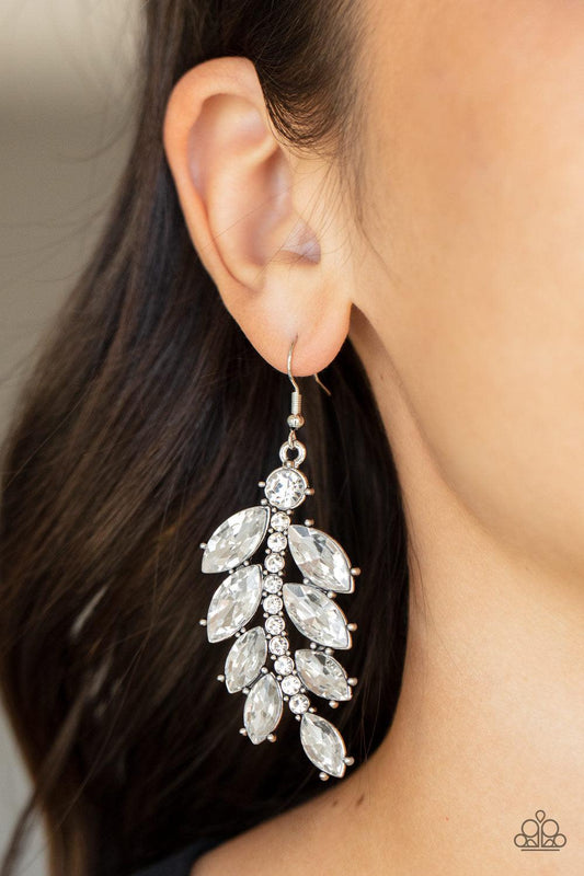 Ice Garden Gala White Earrings - Jewelry by Bretta