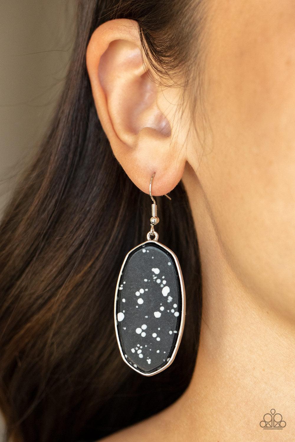 Stone Sculptures Black Earrings - Jewelry by Bretta