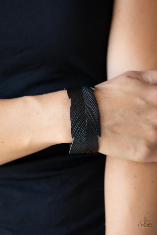 Whimsically Winging It Black Bracelet - Jewelry by Bretta