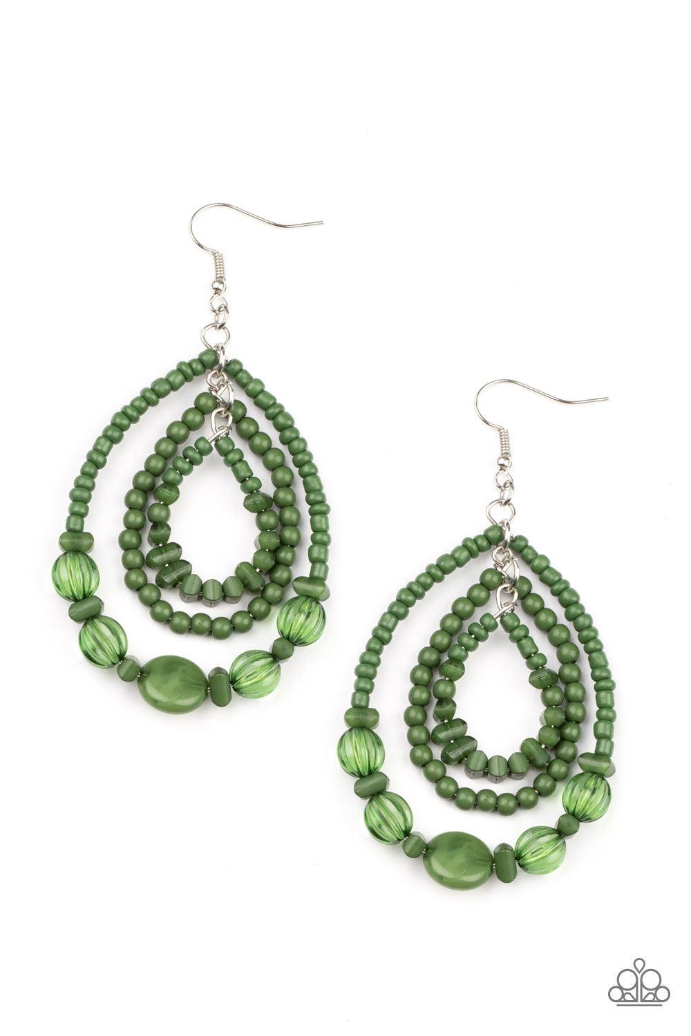 Prana Party Green Earrings - Jewelry by Bretta