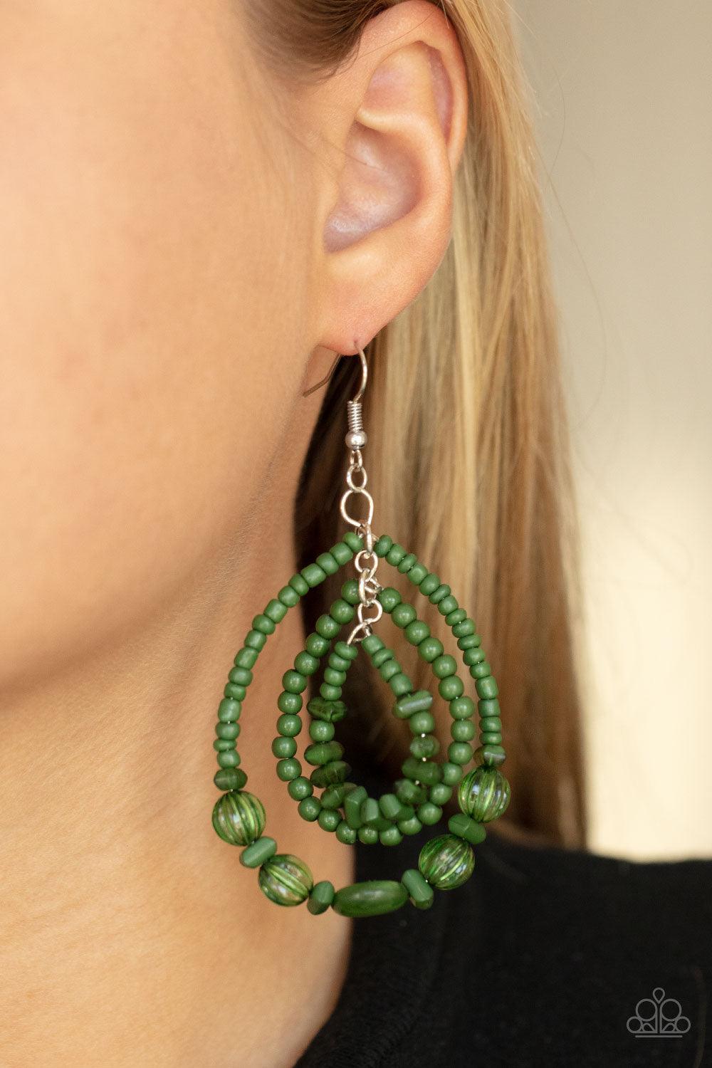 Prana Party Green Earrings - Jewelry by Bretta