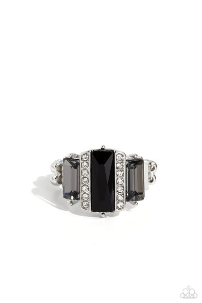 A GLITZY Verdict Black Ring - Jewelry by Bretta