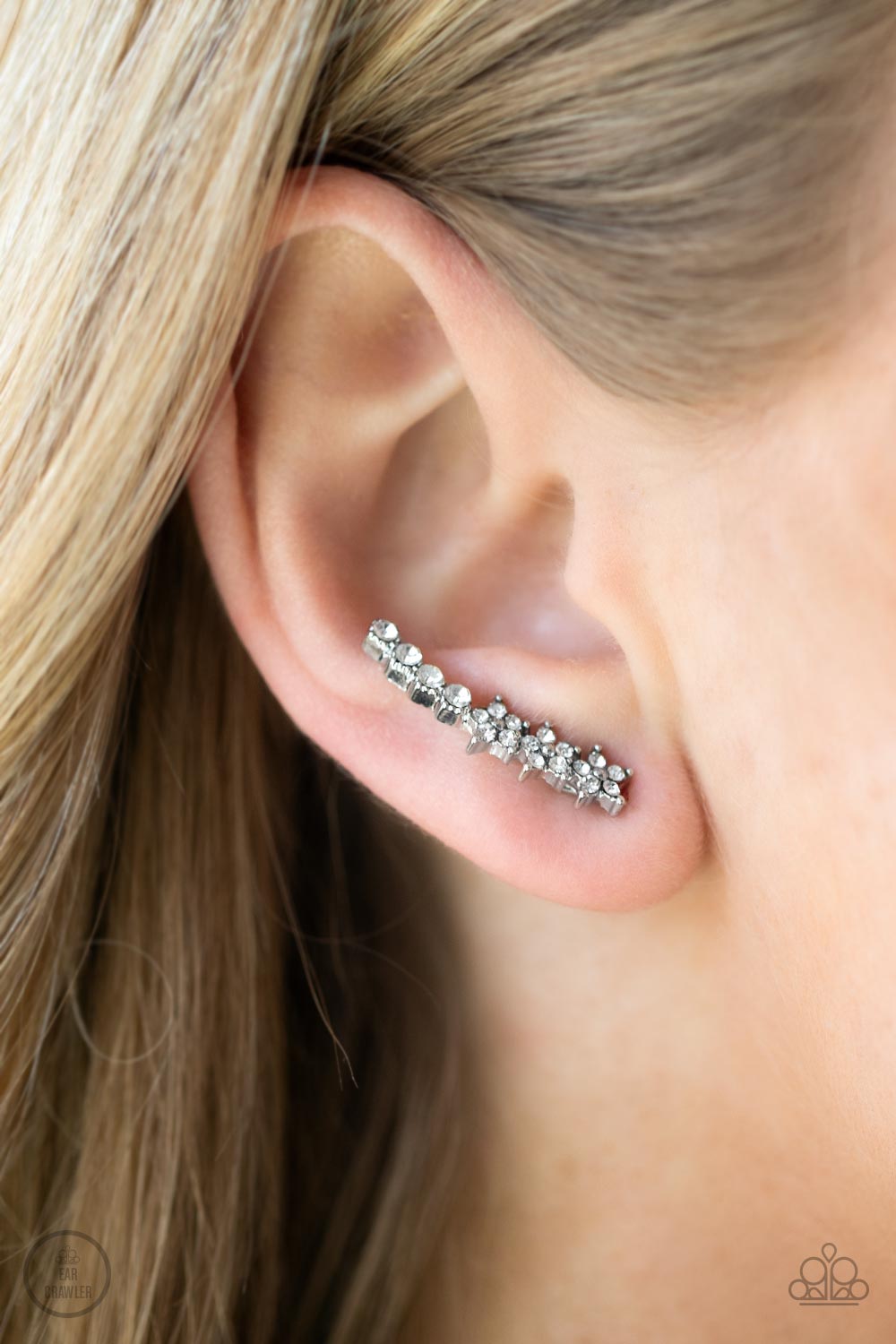 Flowery Finale White Ear Crawler Earrings - Jewelry by Bretta