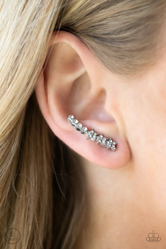 Flowery Finale White Ear Crawler Earrings - Jewelry by Bretta