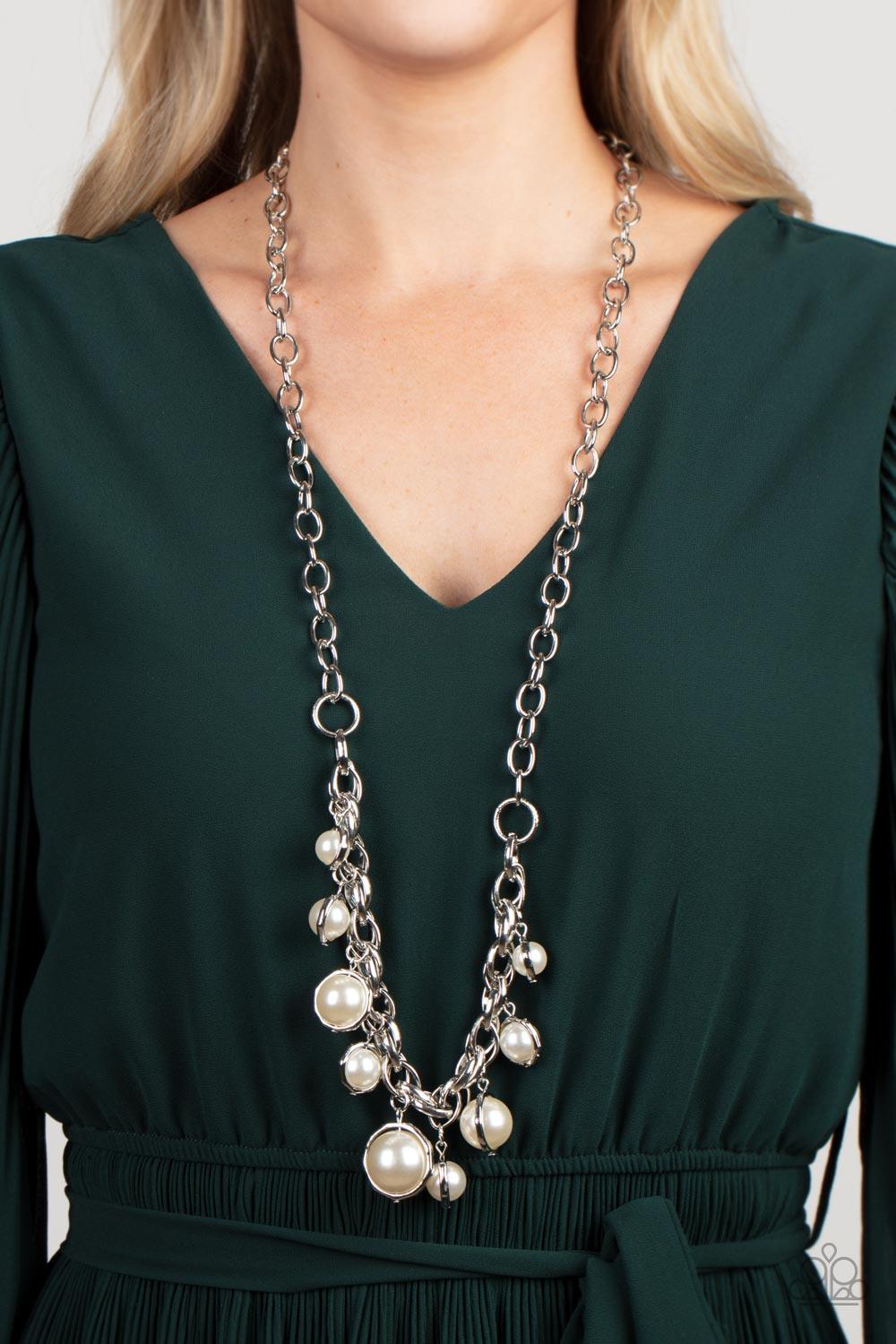 Revolving Refinement White Necklace - Jewelry by Bretta