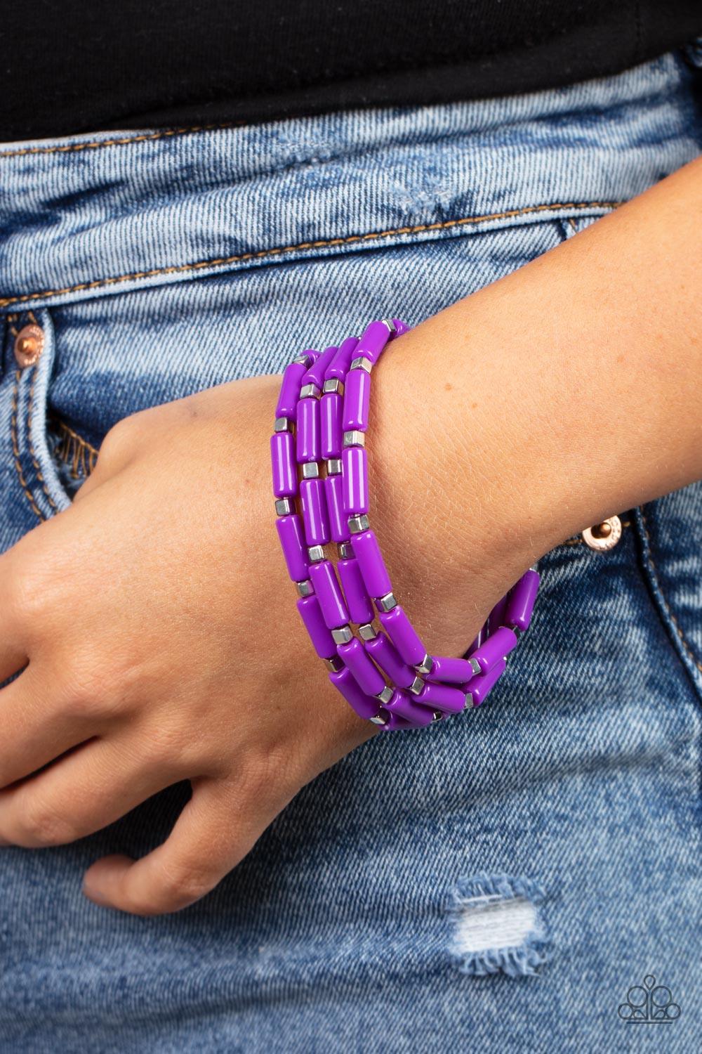 Radiantly Retro Purple Bracelets - Jewelry by Bretta