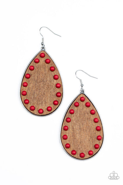 Rustic Refuge Red Earrings - Jewelry by Bretta