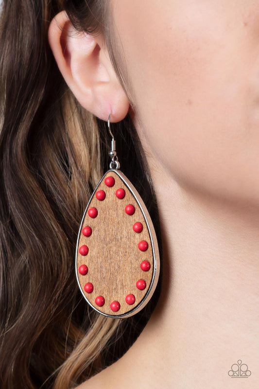 Rustic Refuge Red Earrings - Jewelry by Bretta
