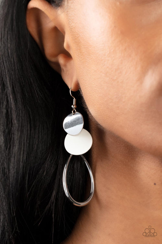 Retro Reception White Earrings - Jewelry by Bretta