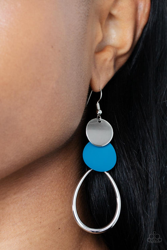 Retro Reception Blue Earrings - Jewelry by Bretta
