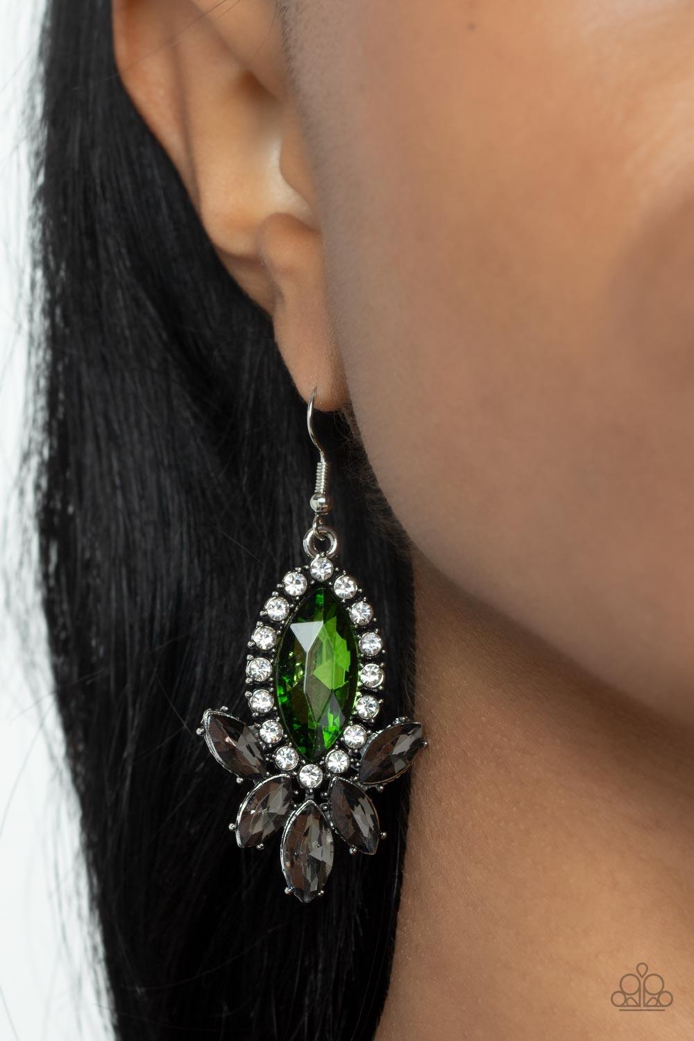 Serving Up Sparkle Green Earrings - Jewelry by Bretta