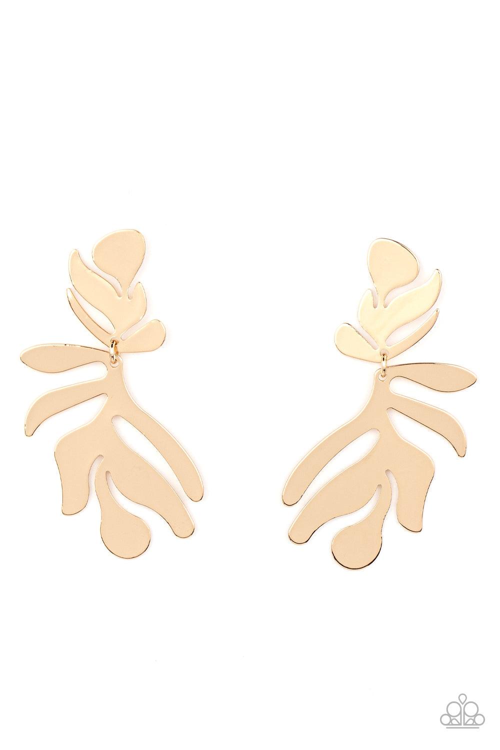 Palm Picnic Gold Earrings - Jewelry by Bretta