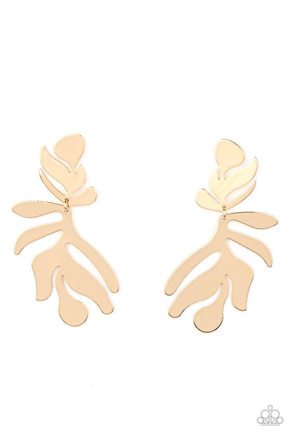 Palm Picnic Gold Earrings - Jewelry by Bretta