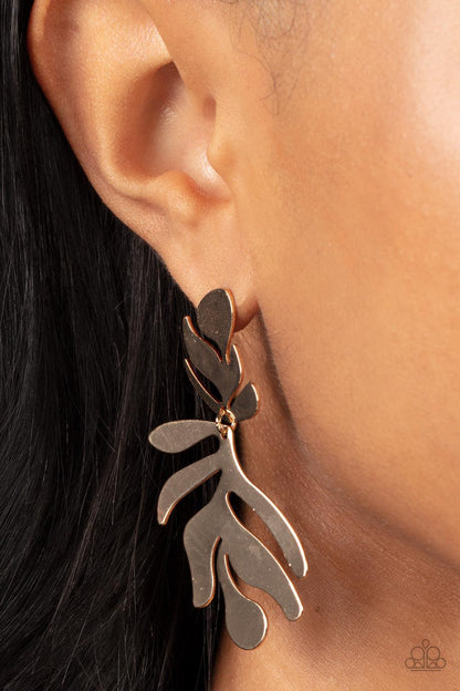 Palm Picnic Gold Earrings - Jewelry by Bretta