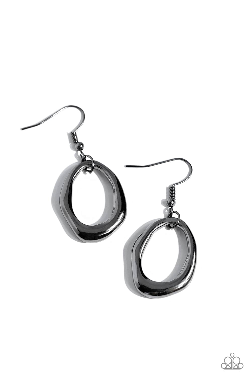 Asymmetrically Artisan Black Earrings - Jewelry by Bretta