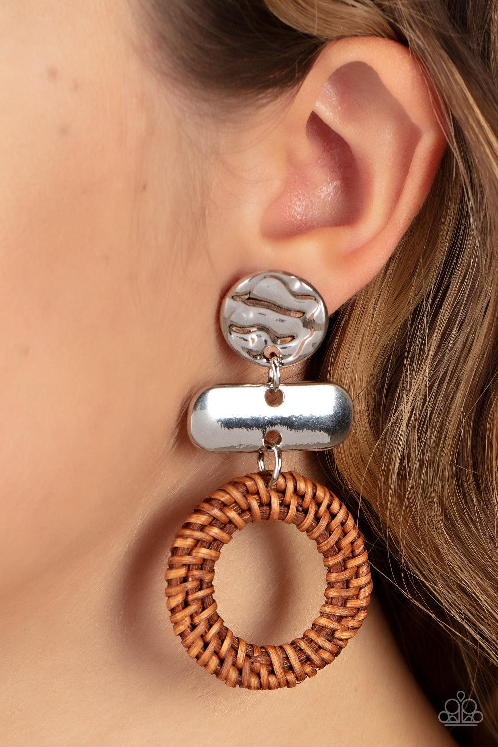 Woven Whimsicality Brown Earrings - Jewelry by Bretta