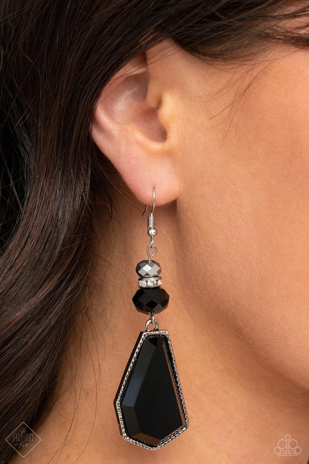 Defaced Dimension Black Earrings - Jewelry by Bretta