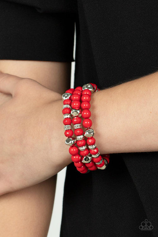 Vibrant Verve Red Bracelet - Jewelry by Bretta