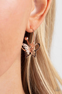 Butterfly Freestyle Rose Gold Earrings - Jewelry by Bretta