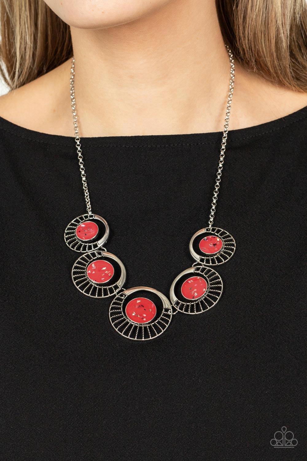 Elliptical Effervescence Red Necklace - Jewelry by Bretta
