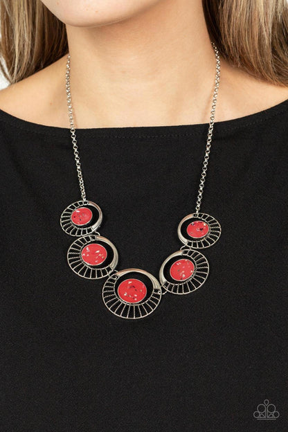 Elliptical Effervescence Red Necklace - Jewelry by Bretta