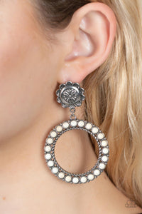 Playfully Prairie White Earrings - Jewelry by Bretta