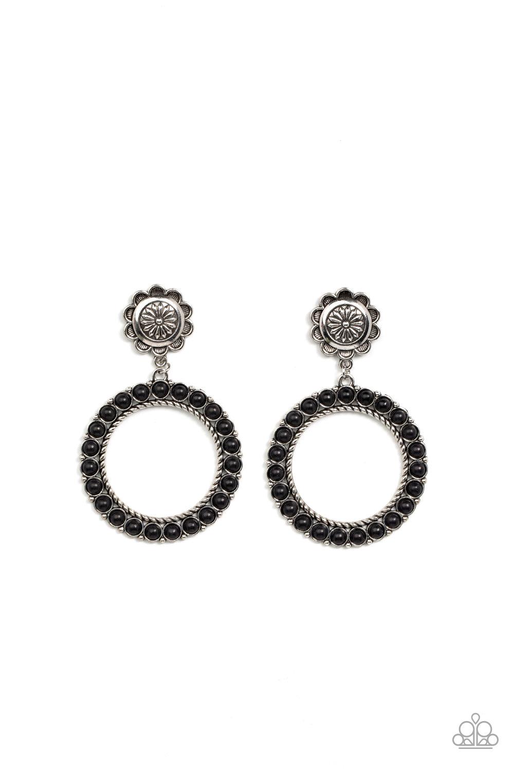 Playfully Prairie Black Earrings - Jewelry by Bretta