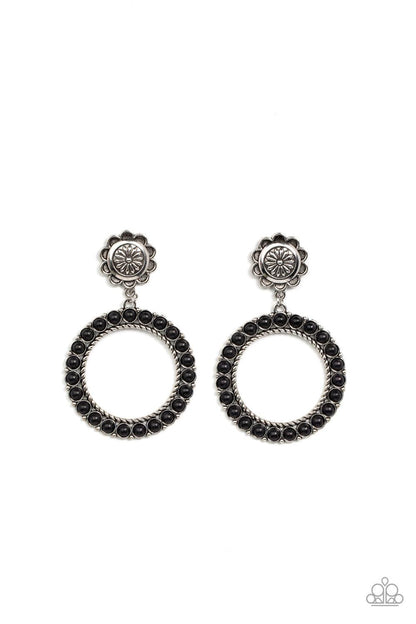 Playfully Prairie Black Earrings - Jewelry by Bretta