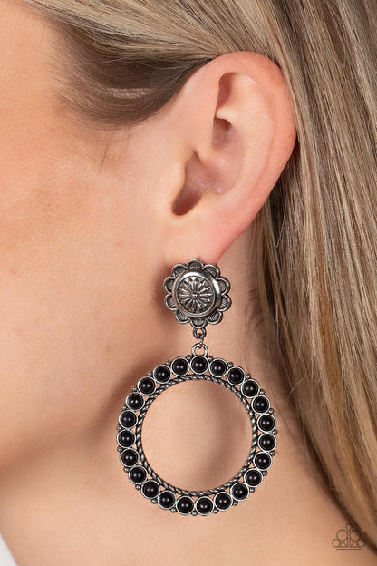 Playfully Prairie Black Earrings - Jewelry by Bretta