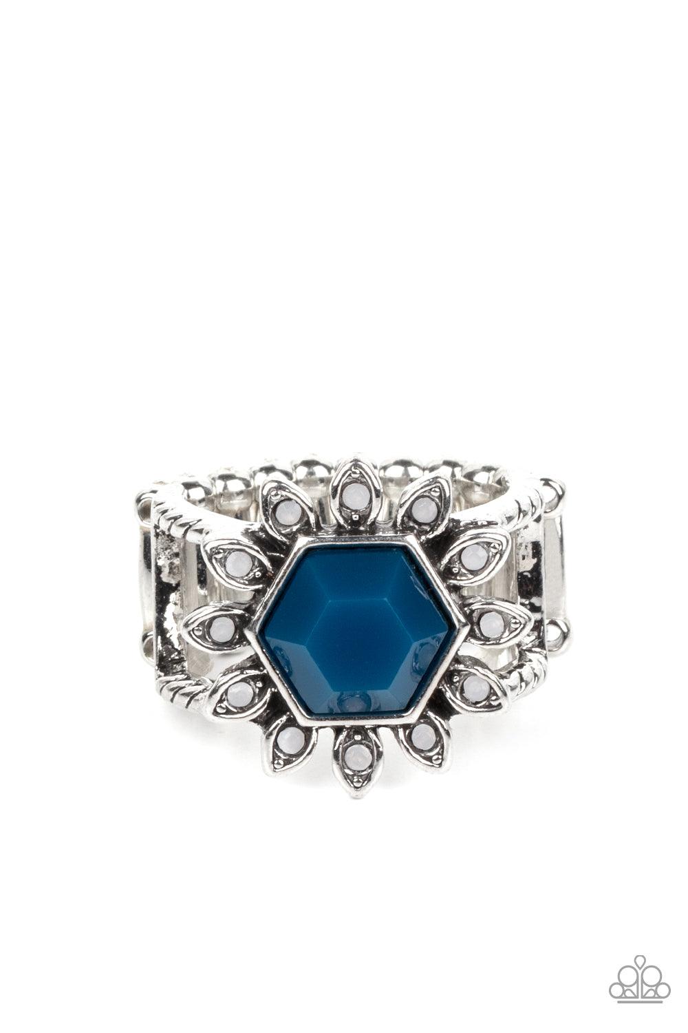 Wonderfully Wallflower Blue Ring - Jewelry by Bretta