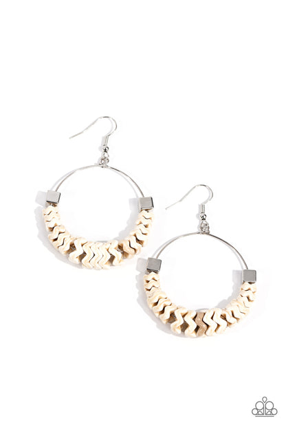 Capriciously Crimped White Earrings - Jewelry by Bretta