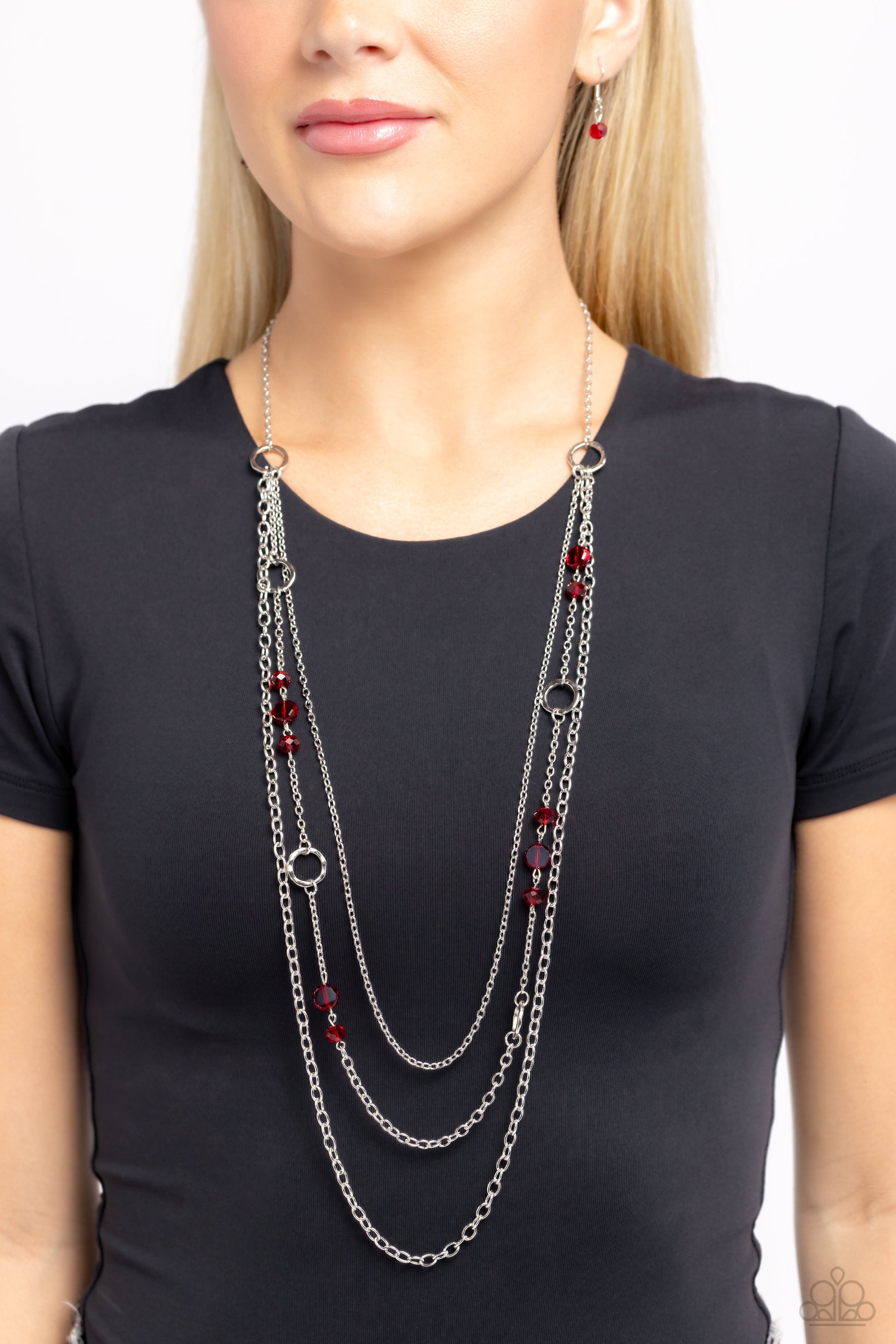 Starry-Eyed Eloquence Red Necklace - Jewelry by Bretta