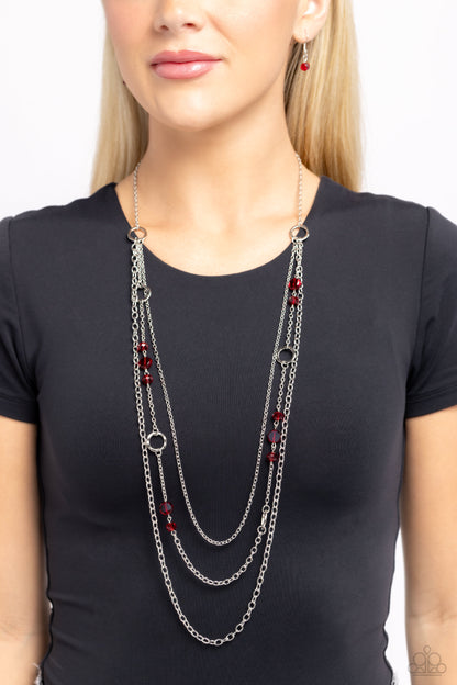 Starry-Eyed Eloquence Red Necklace - Jewelry by Bretta