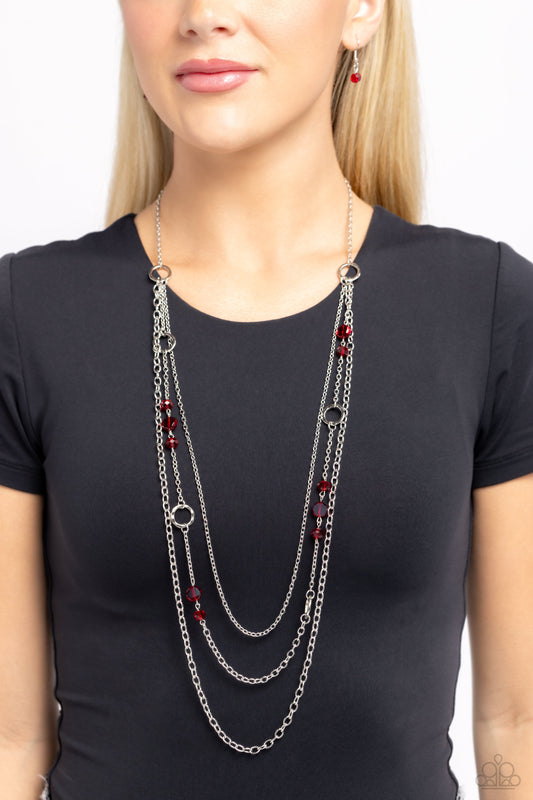 Starry-Eyed Eloquence Red Necklace - Jewelry by Bretta