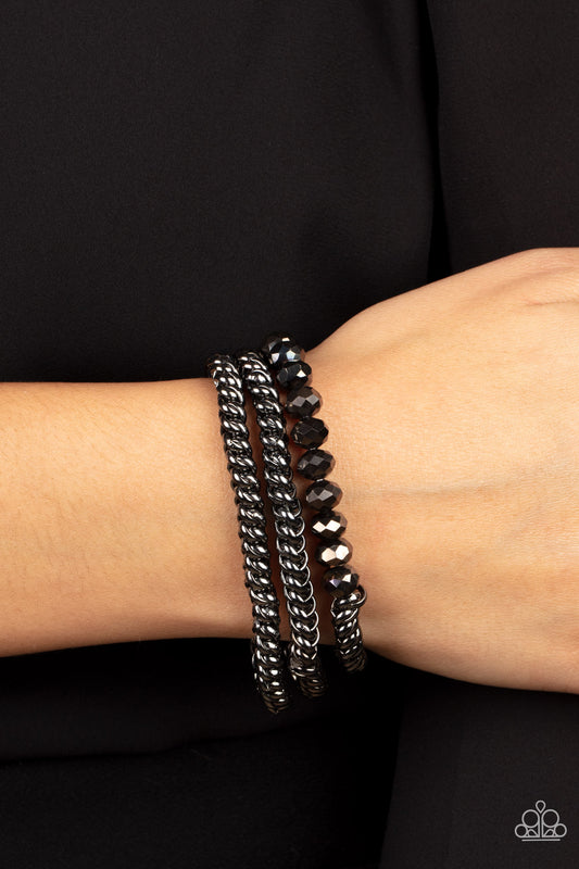 Gutsy and Glitzy Black Bracelets - Jewelry by Bretta
