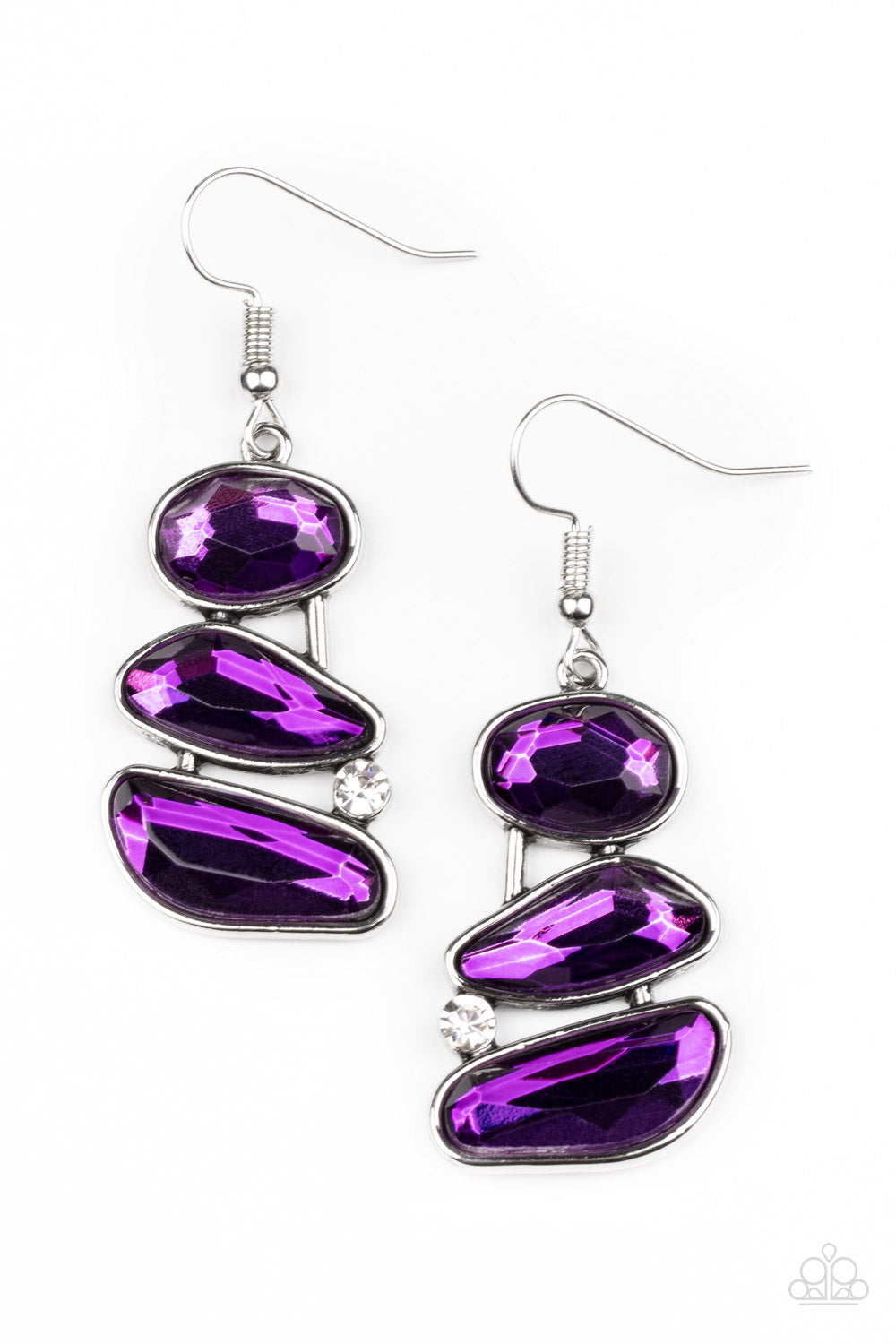 Paparazzi Accessories Gem Galaxy Purple Earrings Jewelry by Bretta