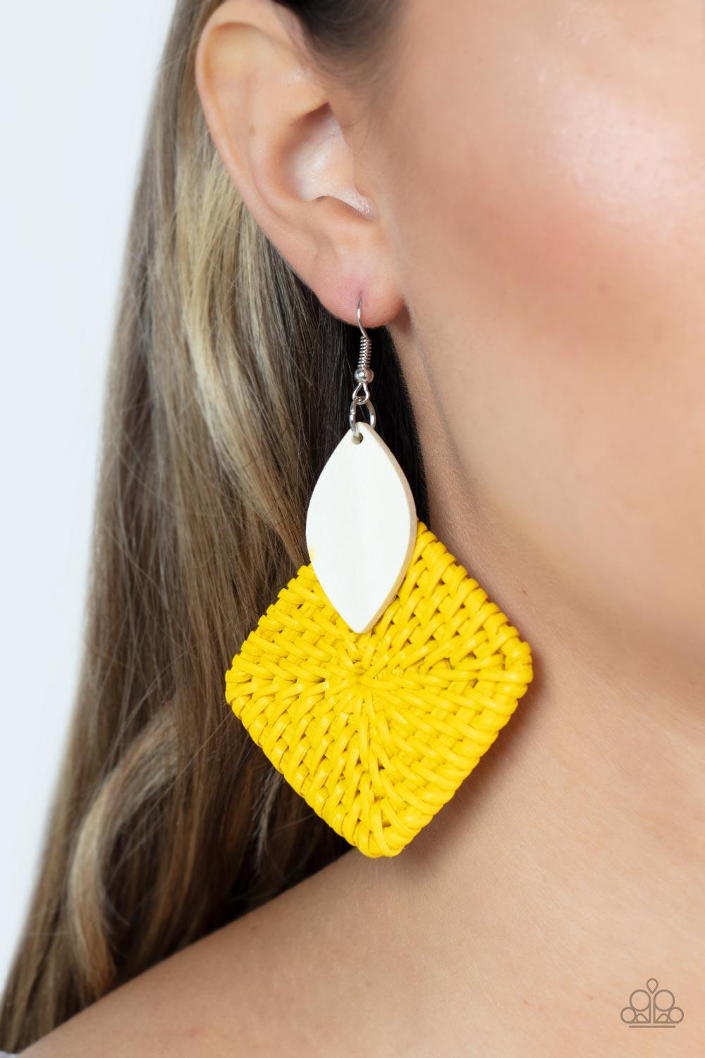 Sabbatical WEAVE Yellow Earrings - Jewelry by Bretta