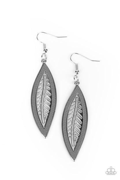 Leather Lagoon Silver Earrings - Jewelry by Bretta