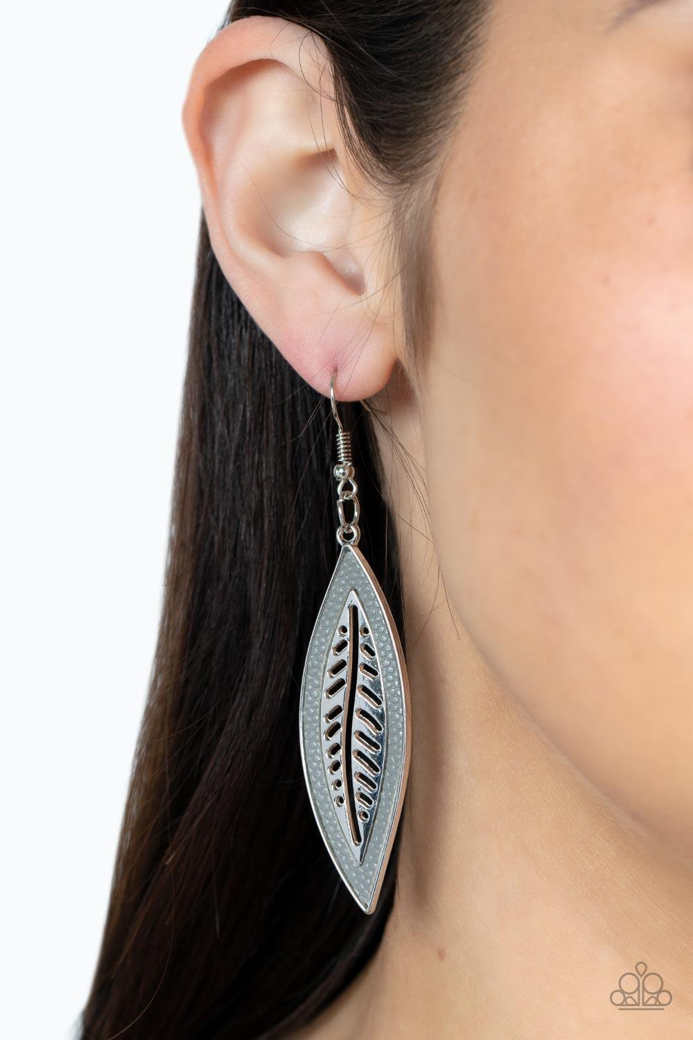 Leather Lagoon Silver Earrings - Jewelry by Bretta