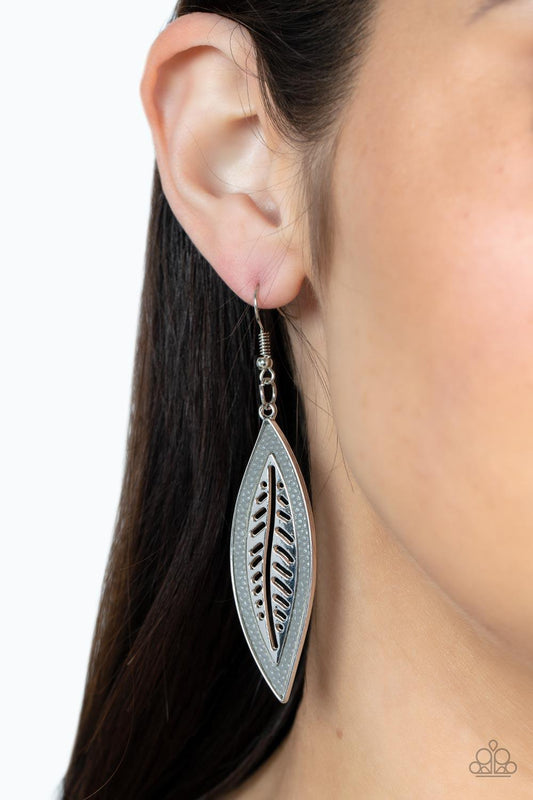 Leather Lagoon Silver Earrings - Jewelry by Bretta